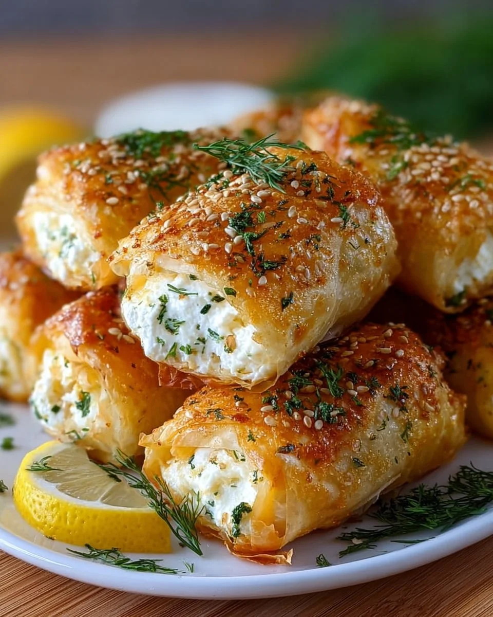 Knusprige Ofen-Feta-Röllchen