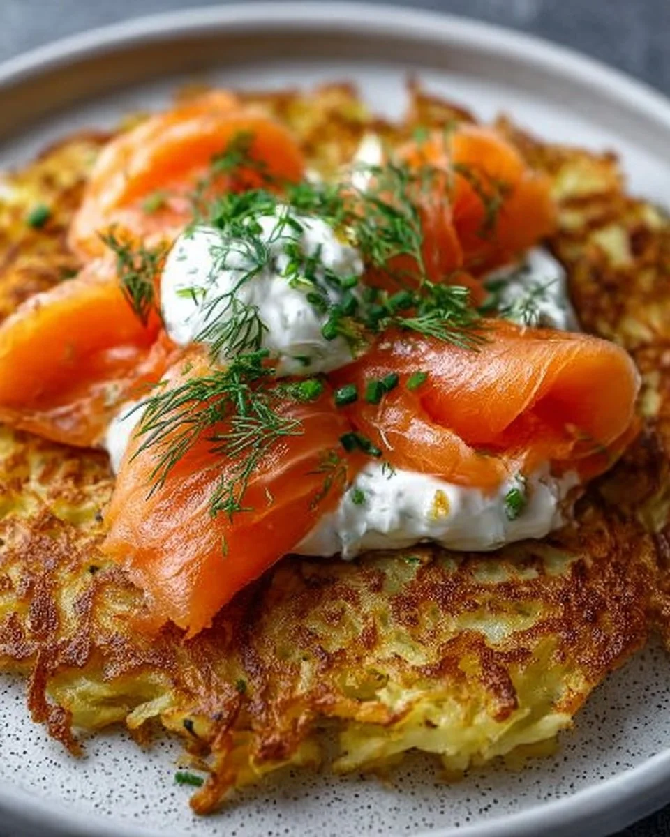 Rösti mit Frischkäse und Lachs