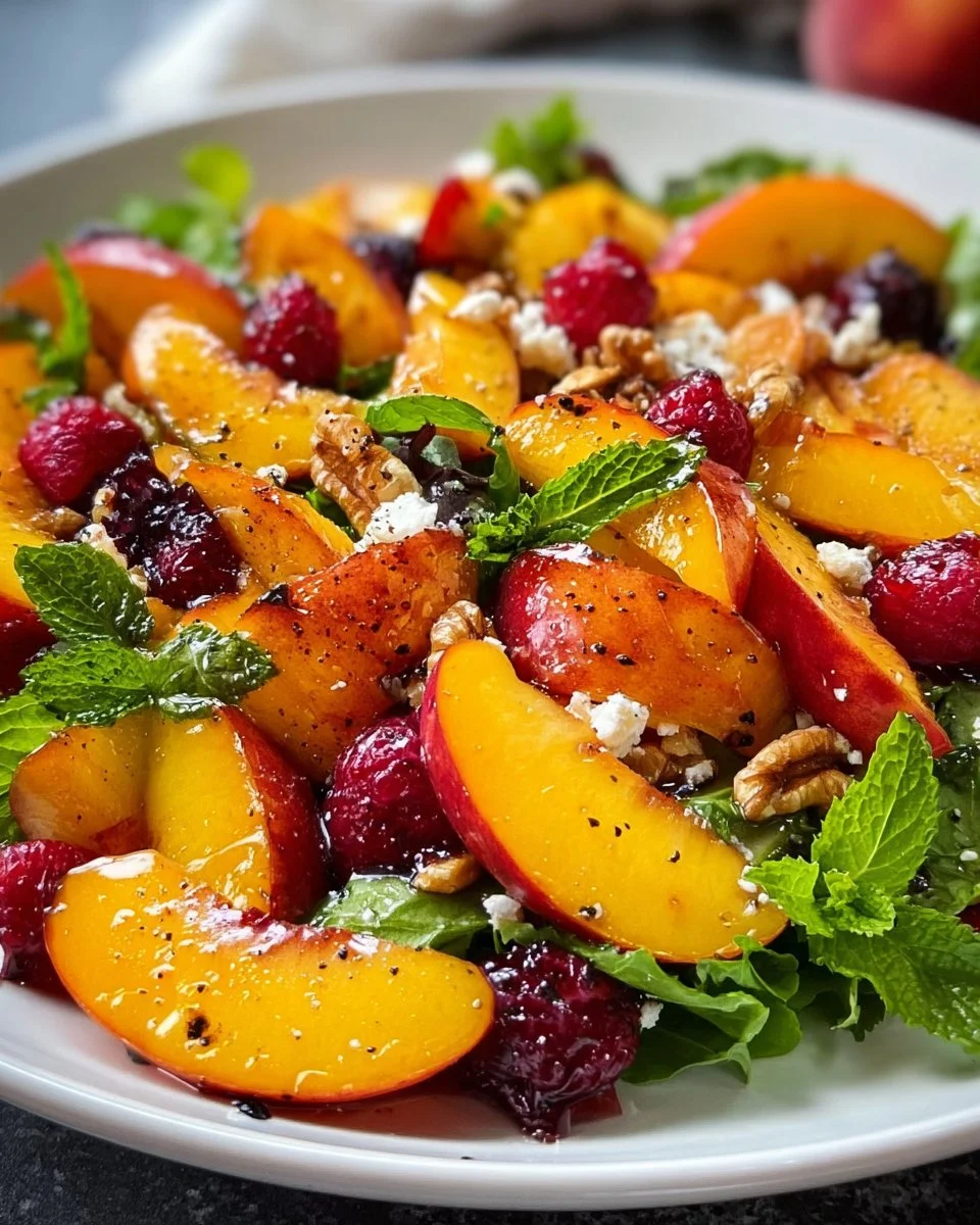 Erfrischender Pfirsichsalat